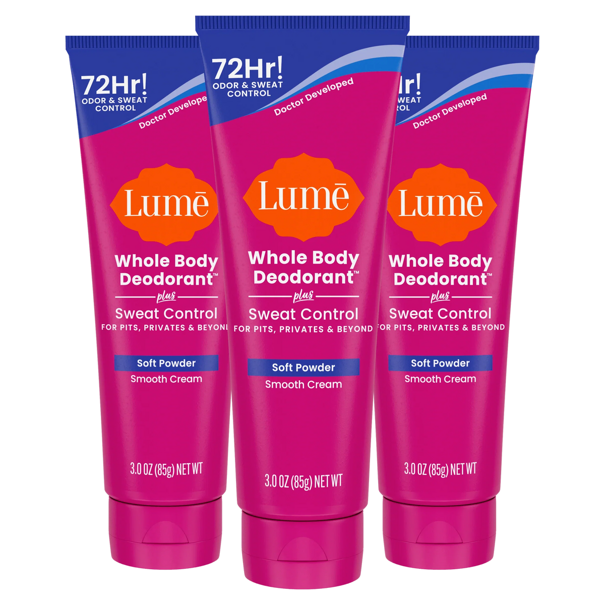 Soft Powder | Cream Deodorant + Sweat Control 3-Pack
