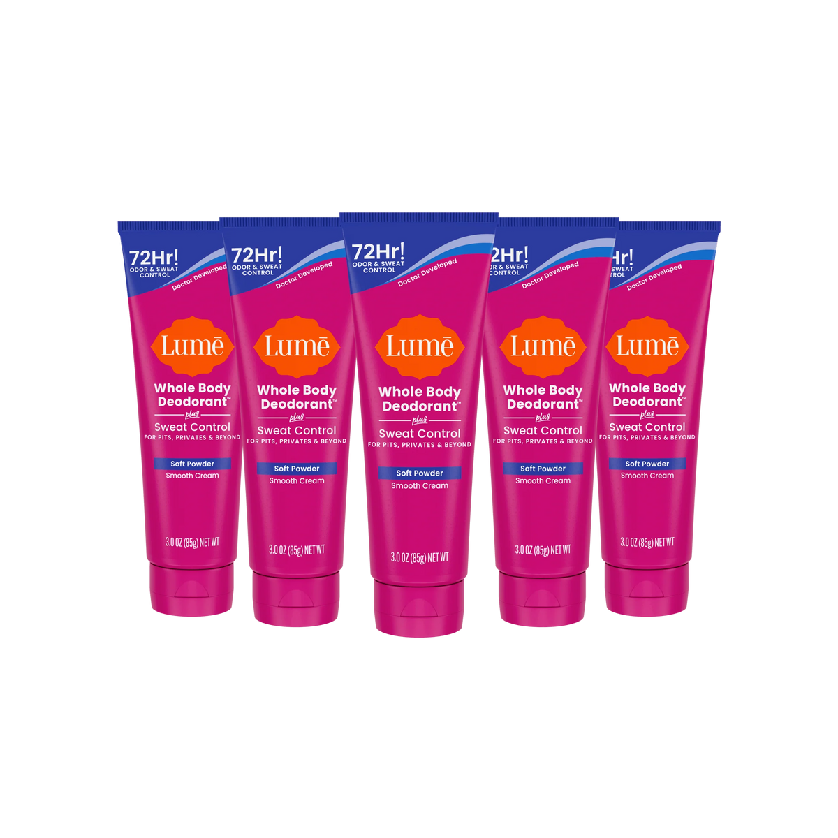 Soft Powder | Cream Deodorant + Sweat Control 5-Pack