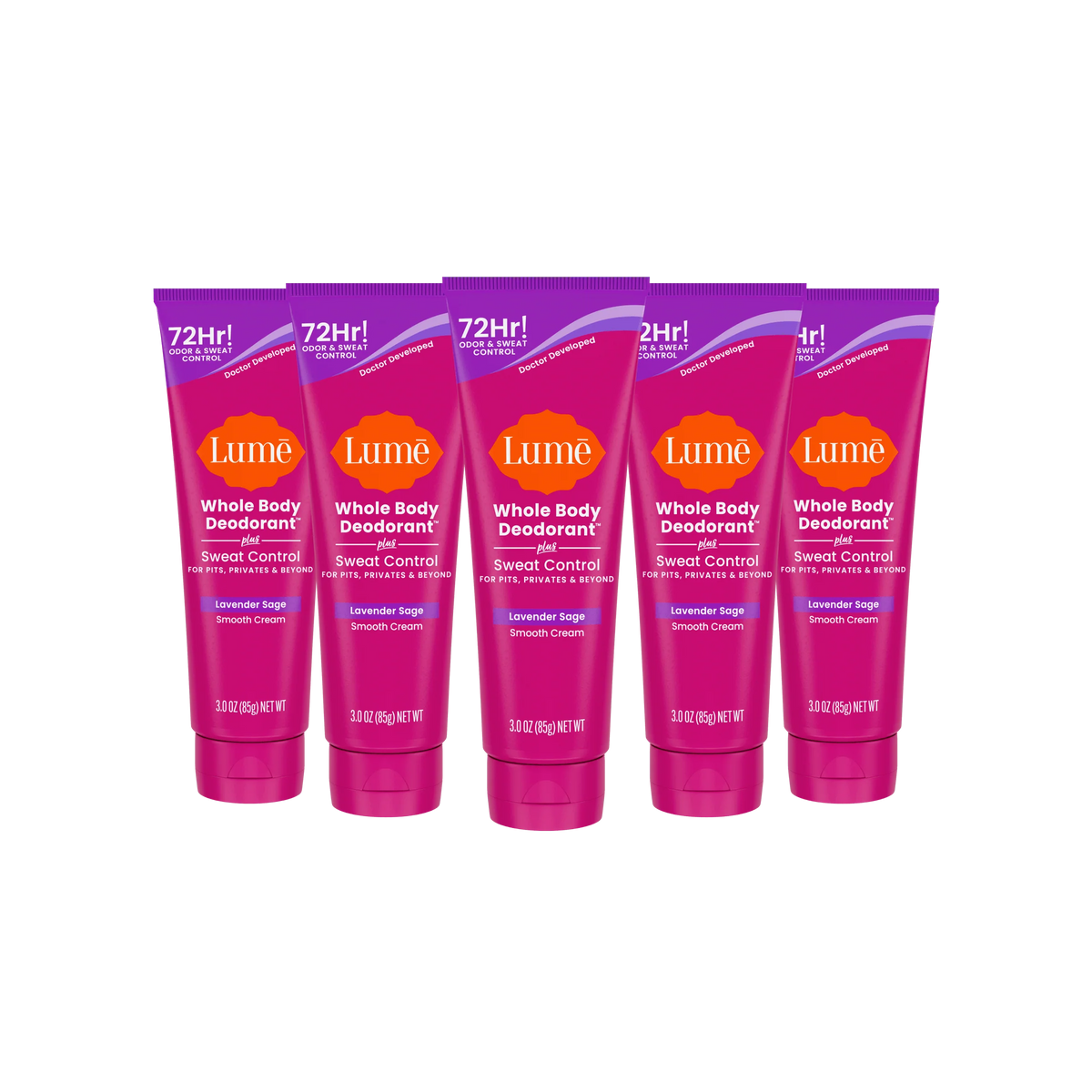 Lavender Sage | Cream Deodorant + Sweat Control 5-Pack
