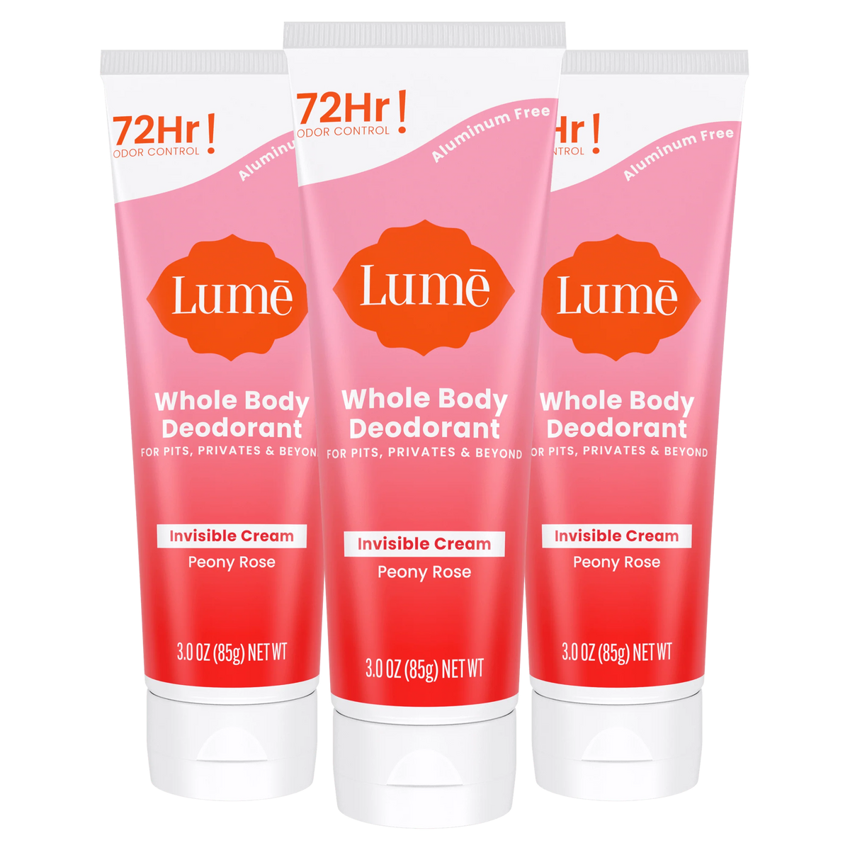 Peony Rose | Cream Tube Deodorant 3-Pack
