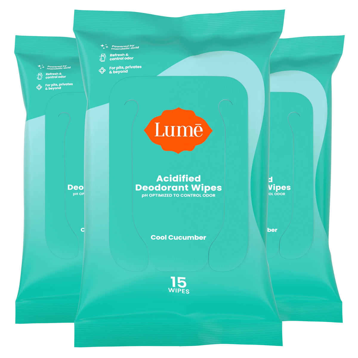 Cool Cucumber 15ct Wipes | Deodorant Wipes 3-Pack