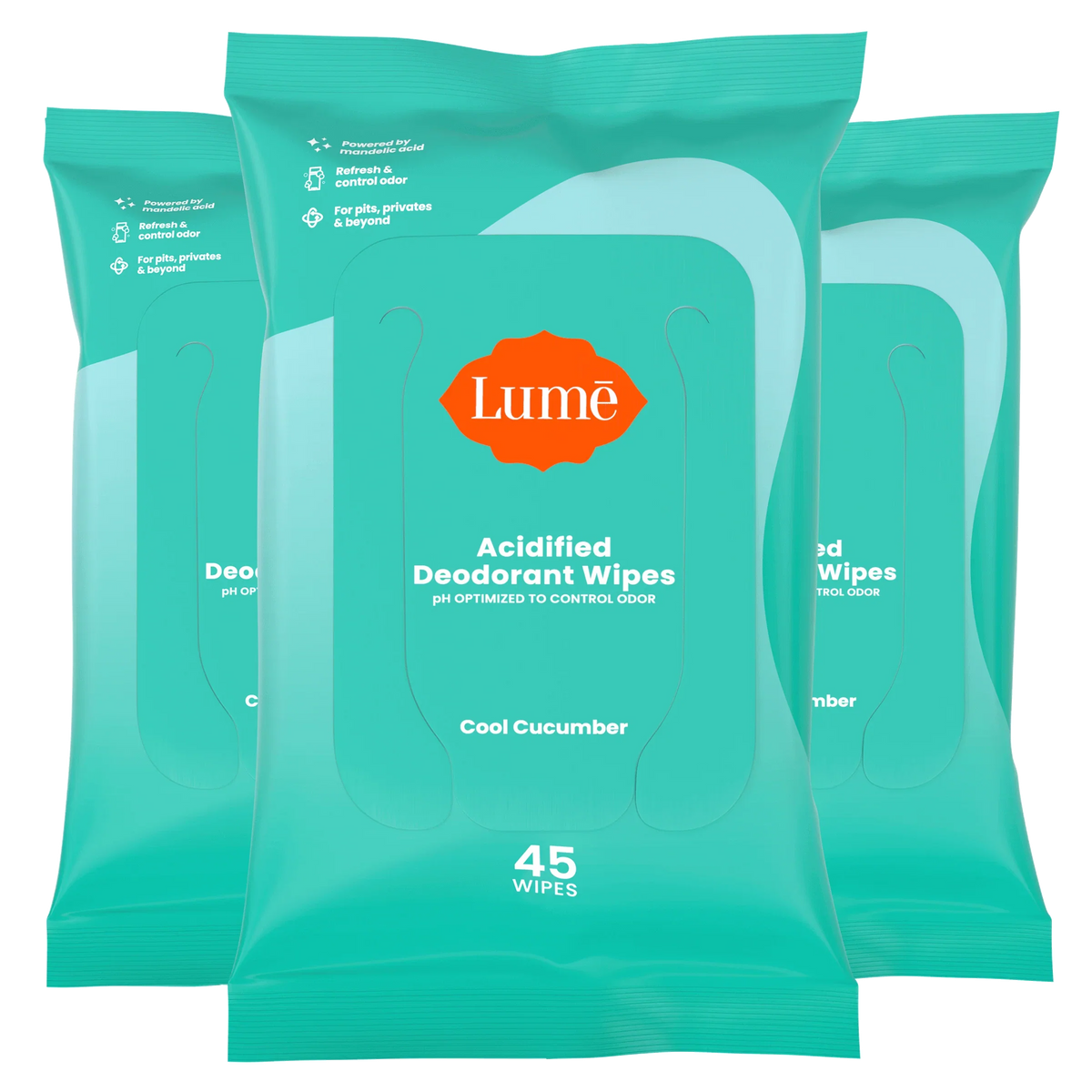 Cool Cucumber 45ct Wipes | Deodorant Wipes 3-Pack