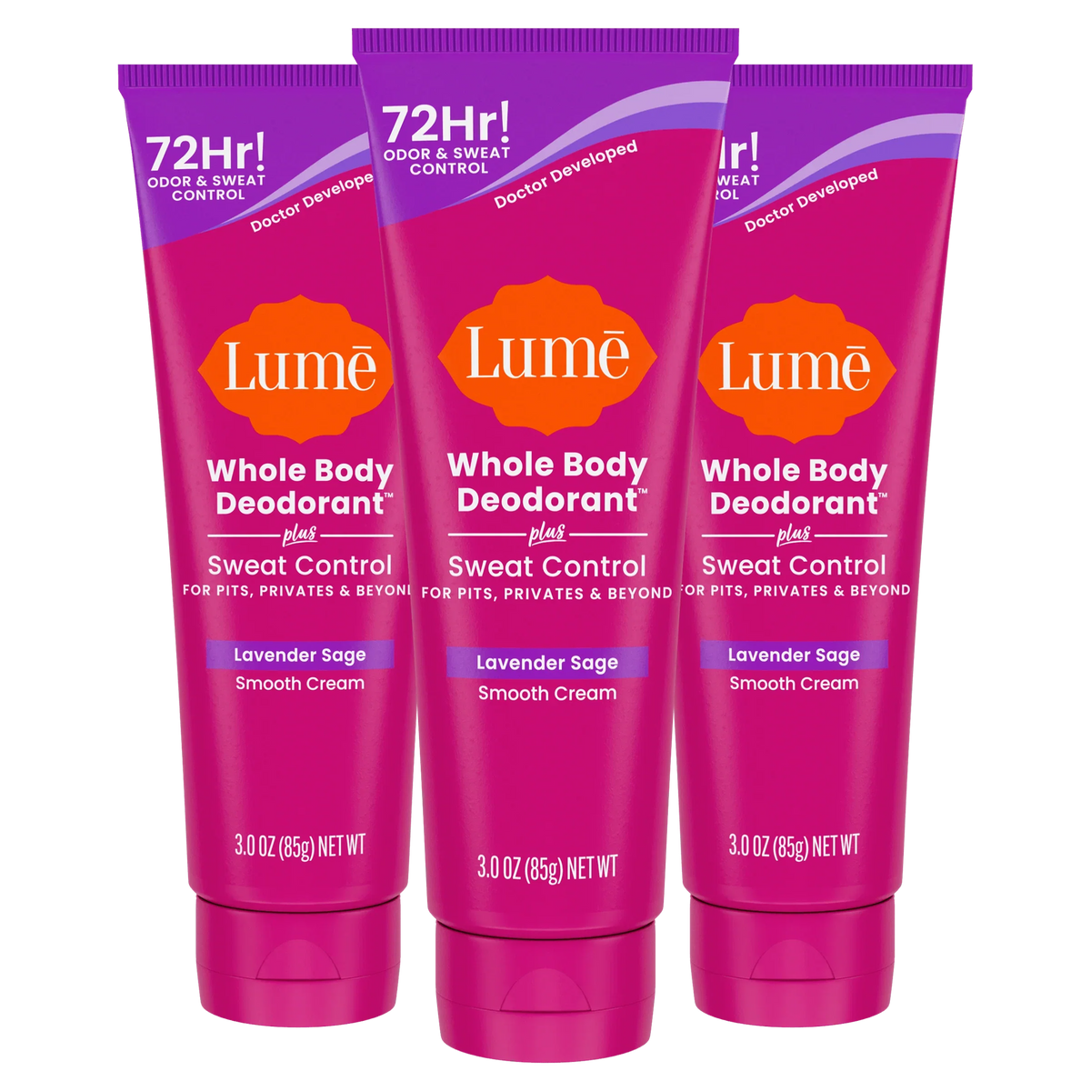 Lavender Sage | Cream Deodorant + Sweat Control 3-Pack